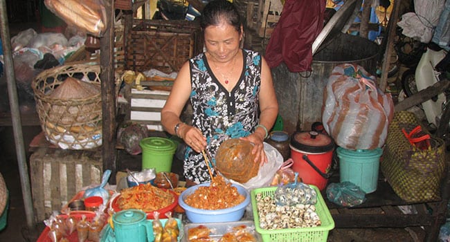 An open air market in Vietnam