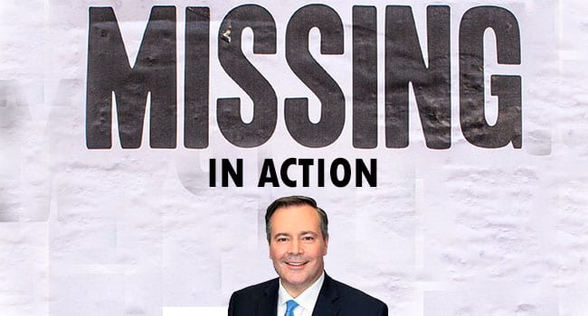 Kenney missing in action