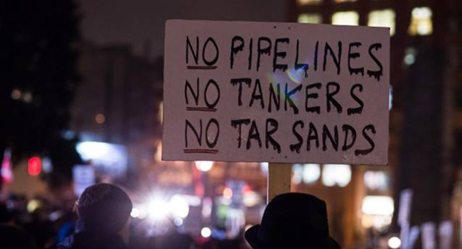 pipeline oil and gas protest