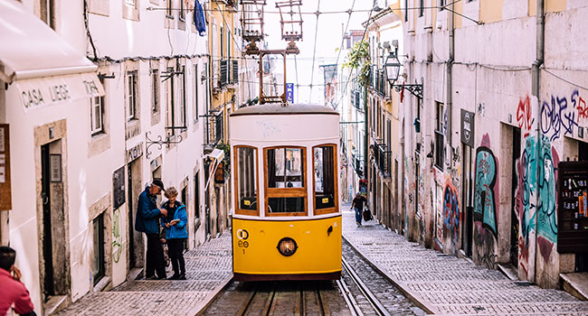 One of Lisbon's trams you can catch to get to the Belem District