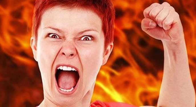 Woman angry