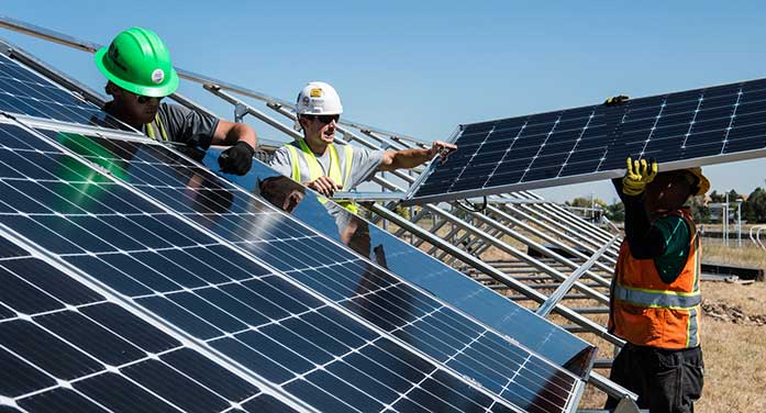 construction build solar panel alternate renewable energy power