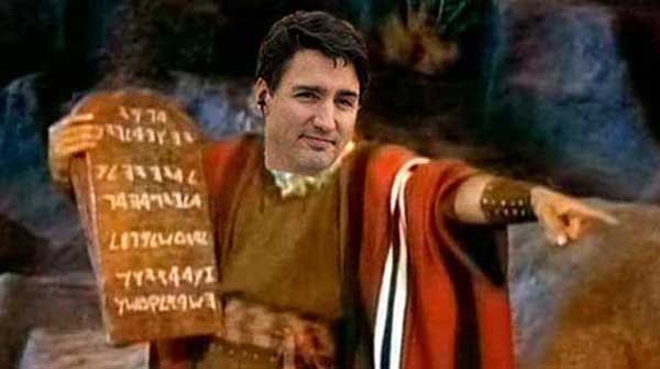Justin Trudeau in his Moses pose truth