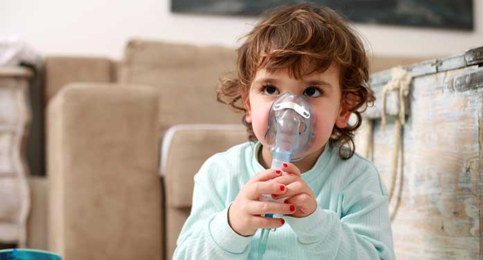 child sick asthma respiratory breathing mask