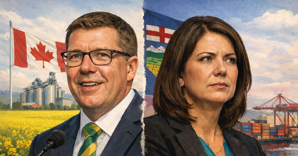 When China trade tensions eased, Scott Moe and Danielle Smith responded very differently. The contrast says a lot about leadership and national interest