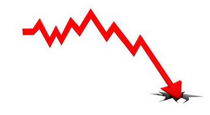 Sales decline arrow