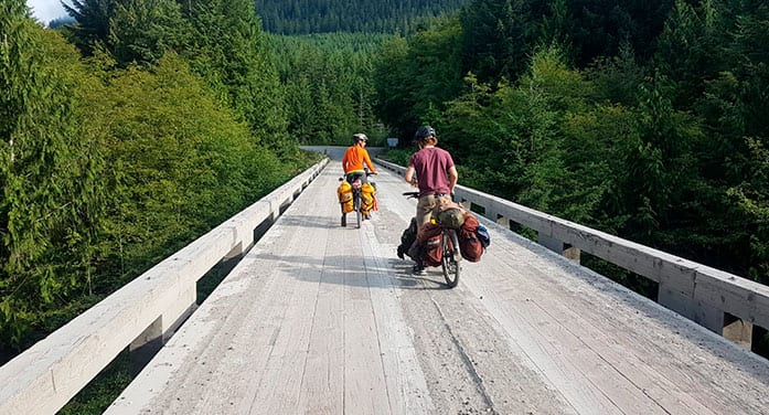Heavily laden touring bikes test the endurance.