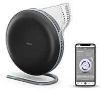 The IQAir Atem Desk with HyperHEPA filtration delivers clean air in small spaces, capturing ultrafine particles that most purifiers miss