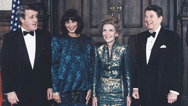 Brian and Mila Mulroney, Nancy and Ronald Reagan