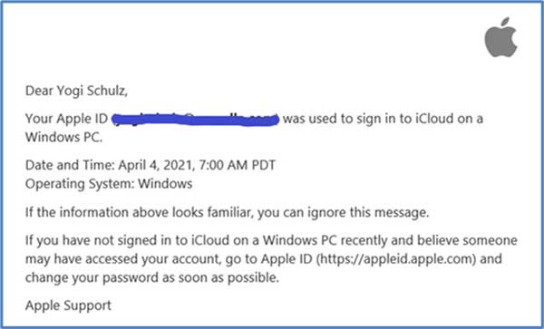 Email from apple