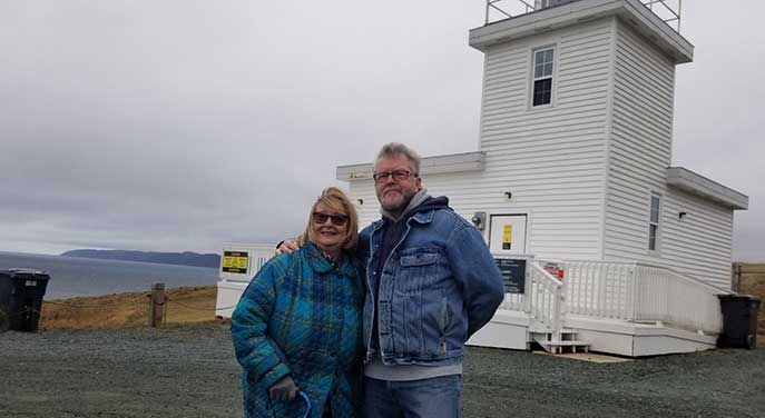 Teresita and Des McCarthy at the Lighthouse on Bell Island