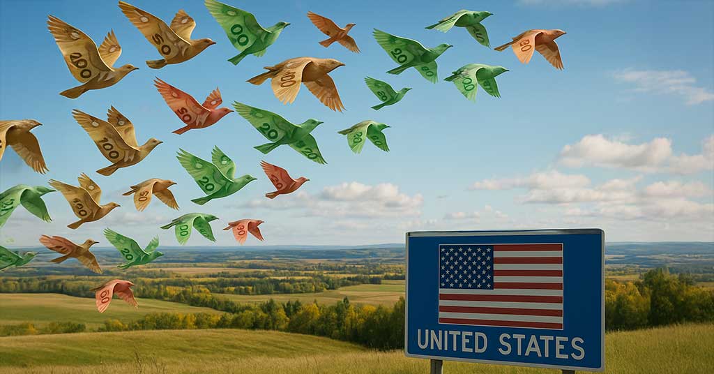 Canadian investors are shifting $124B worth of capital south amid trade tensions, high deficits and weak policies that threaten Canada’s economy