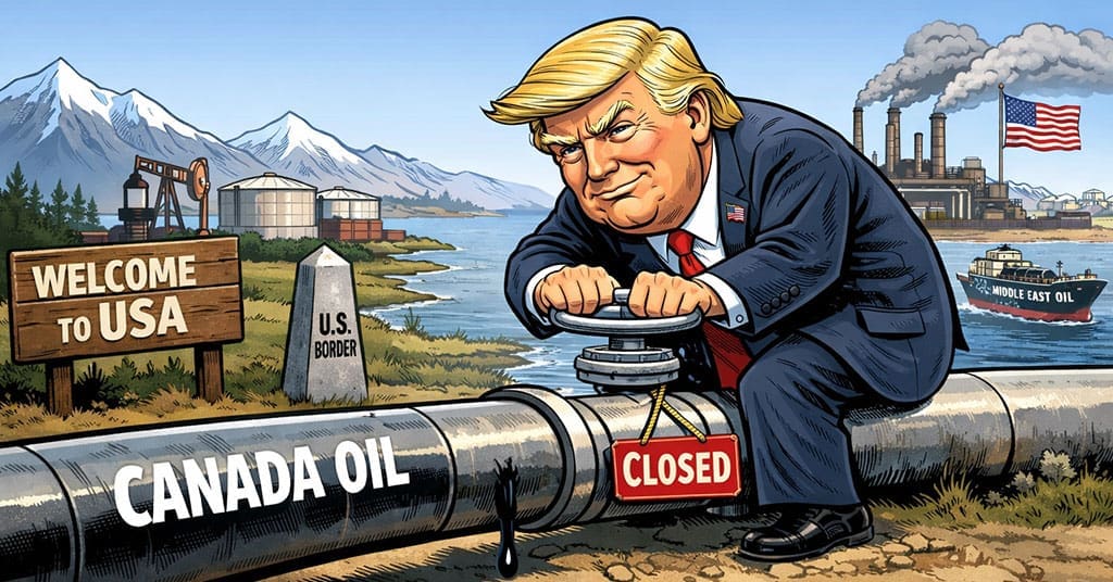 Oil geopolitics, not markets, is driving prices. Canada’s U.S. oil dependence is now a liability, and heavy sour crude limits easy exits